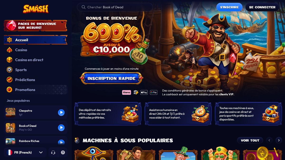 Smash Casino - Aperçu de la plateforme