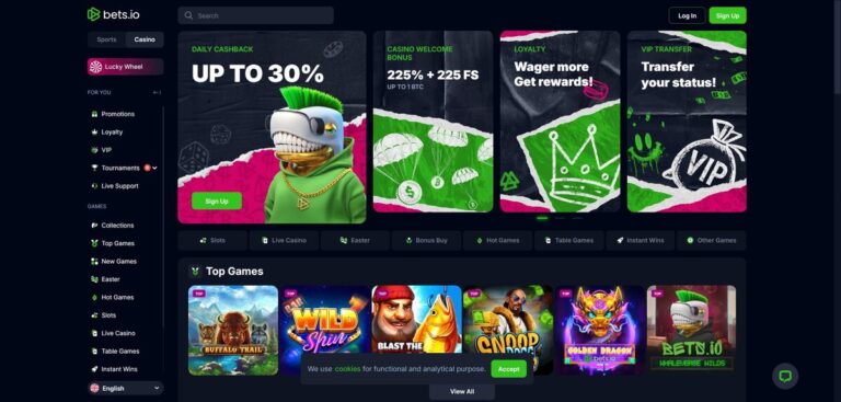 Aperçu du site de Bets.io