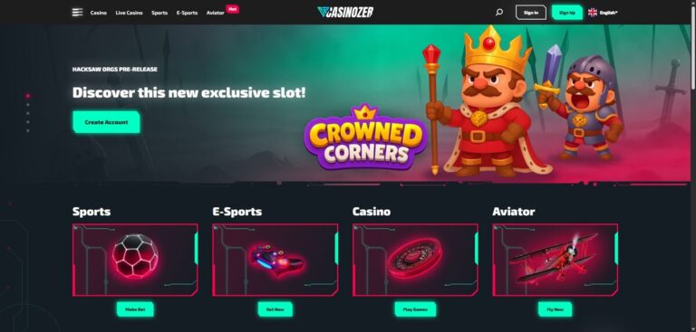 Aperçu du site de Casinozer