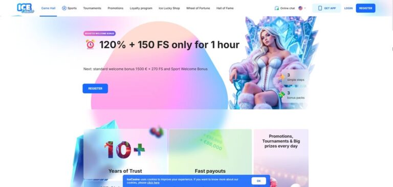 Aperçu du site de Ice Casino