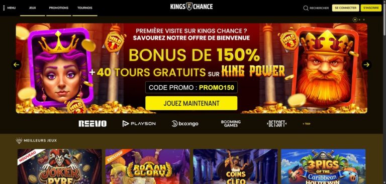 Aperçu du site de Kings Chance