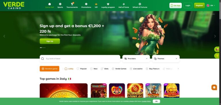Aperçu du site de Verde Casino
